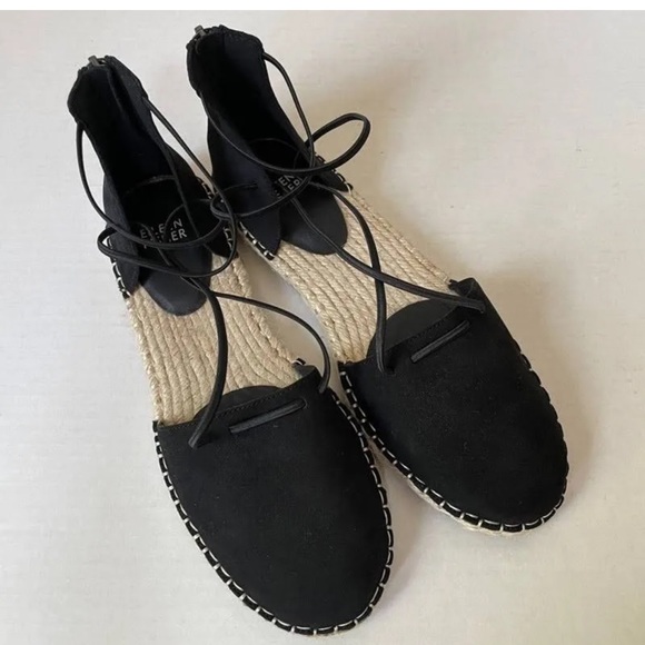 Eileen Fischer NWT Lee Flat Espadrille in Black Suede with back zipper. - Picture 3 of 11